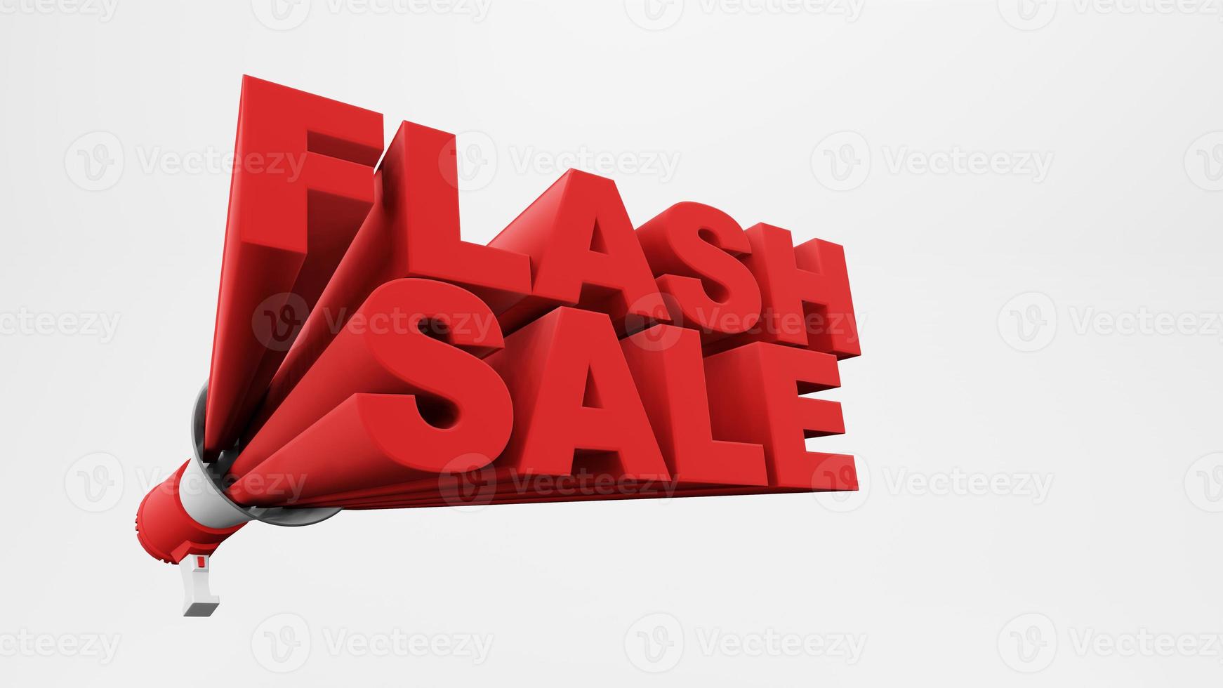 megaphone 3d rendering with wording  flash sale 3d rendering photo