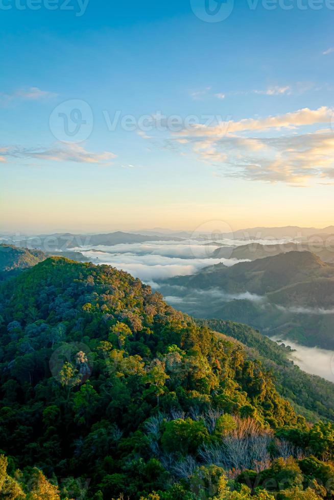 Betong, Yala, Thailand  Talay Mok Aiyoeweng skywalk fog viewpoint there are tourist visited sea of mist in the morning photo