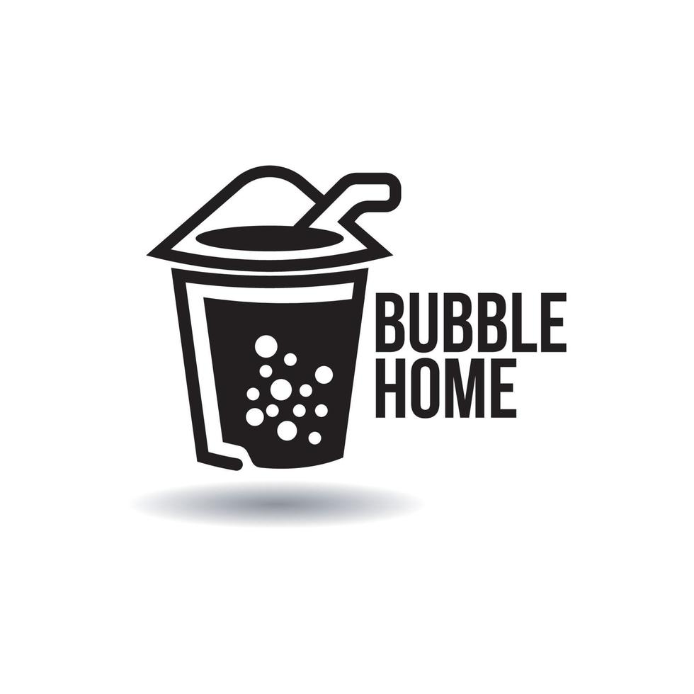 Bubble Tea Logo Boba Milk Shake Icons vector