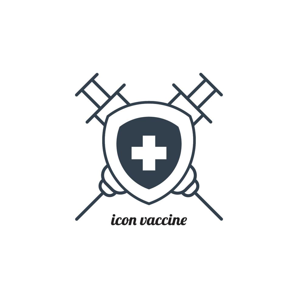 icono de vacuna médica. plantilla de símbolo de jeringa médica para la colección de logotipos de diseño gráfico y web. ilustración vectorial vector
