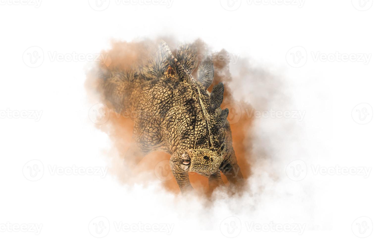 Stegosaurus , dinosaur on smoke background photo