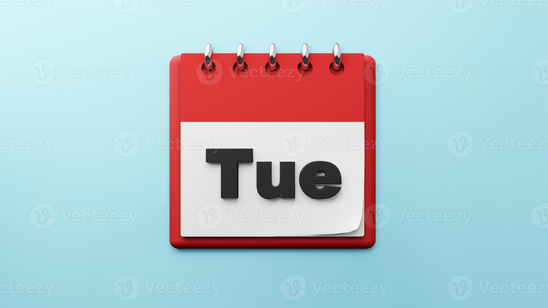 TUE Thursday on  paper desk  calendar  3d rendering photo