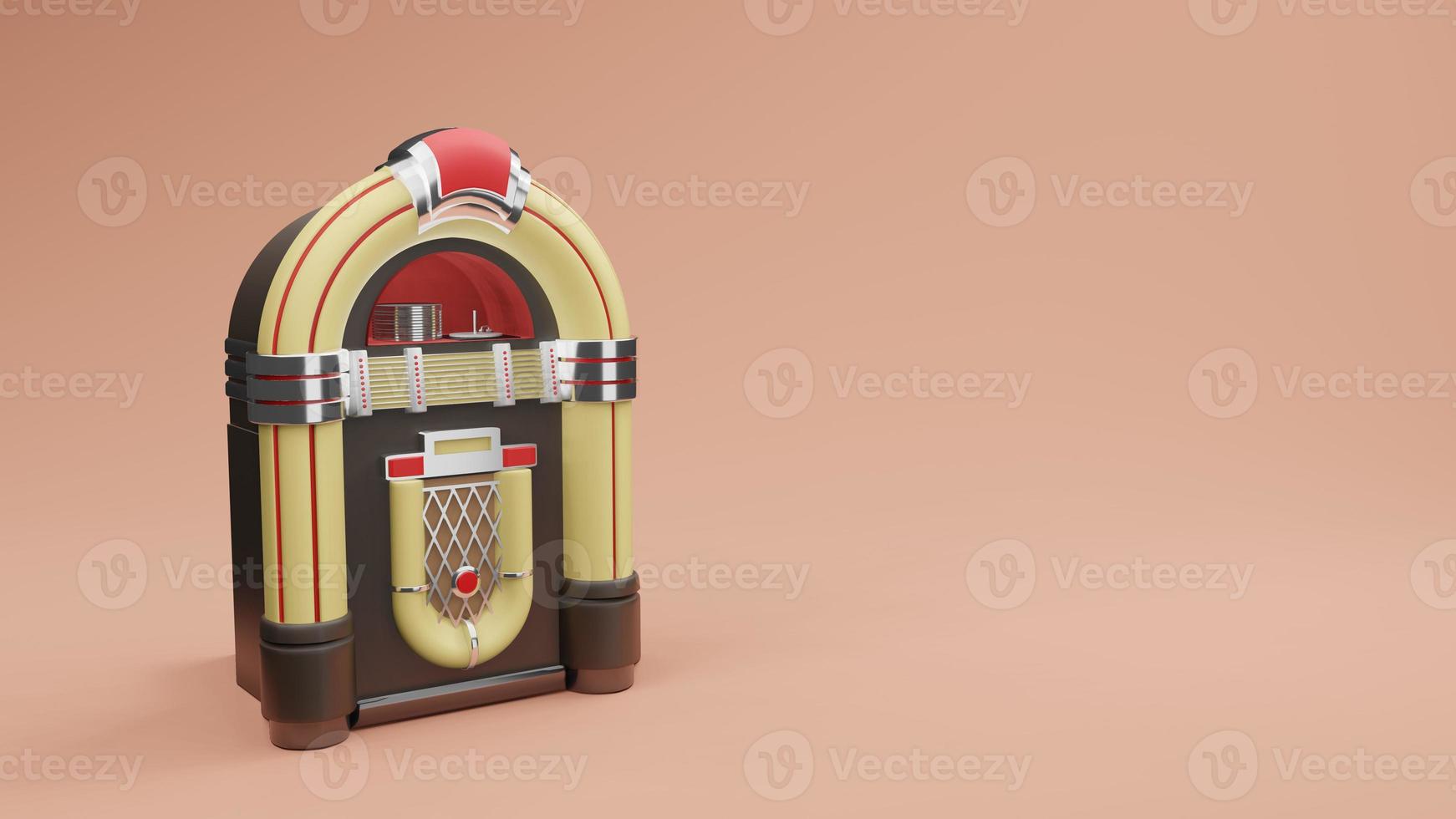 jukebox Radio old vintage , 3D rendering photo