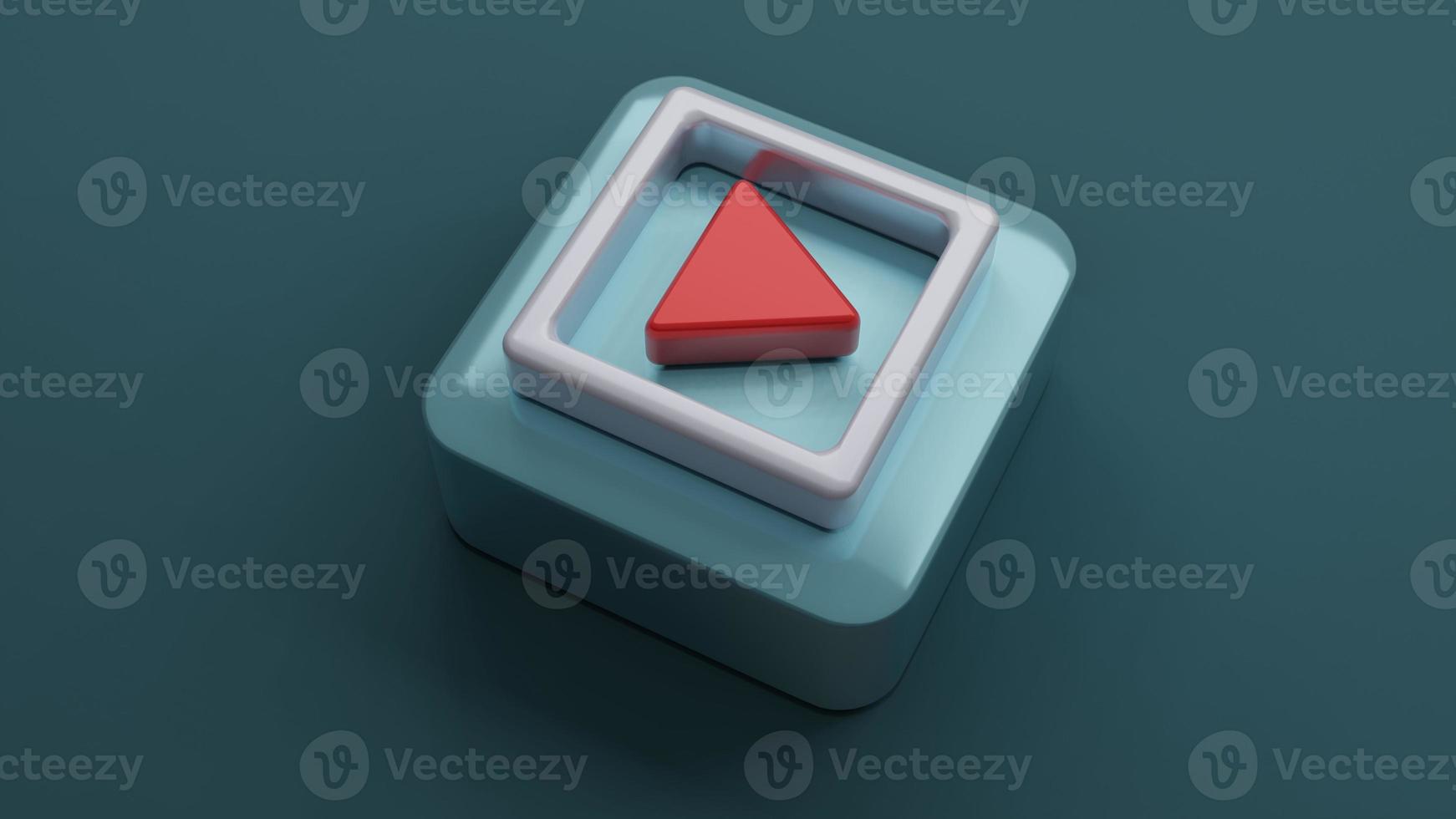 Play VDO clip icon on square shape , 3d rendering photo