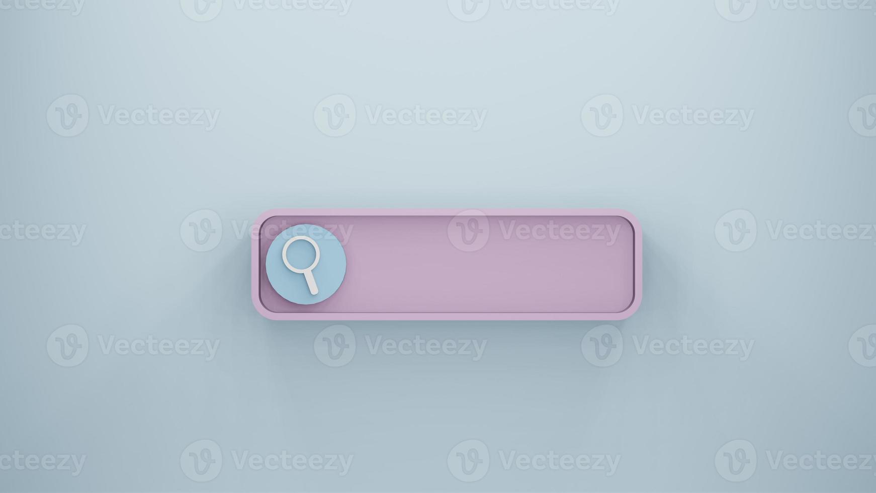 search bar or magnifying glass in blank 3d rendering photo