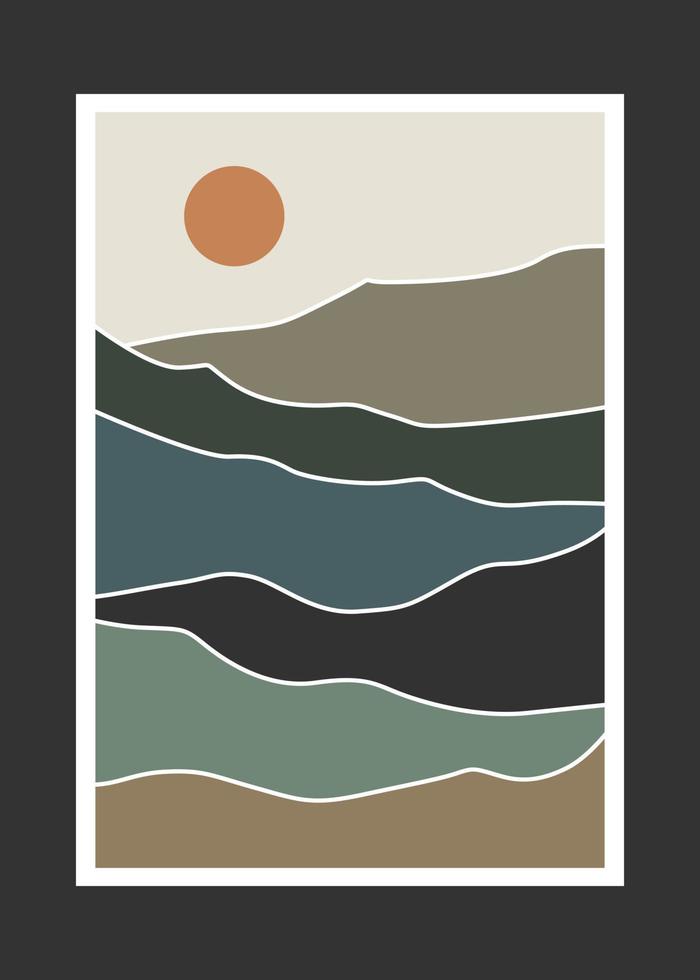 Abstract mountain painting, Abstract background, Premium Vector