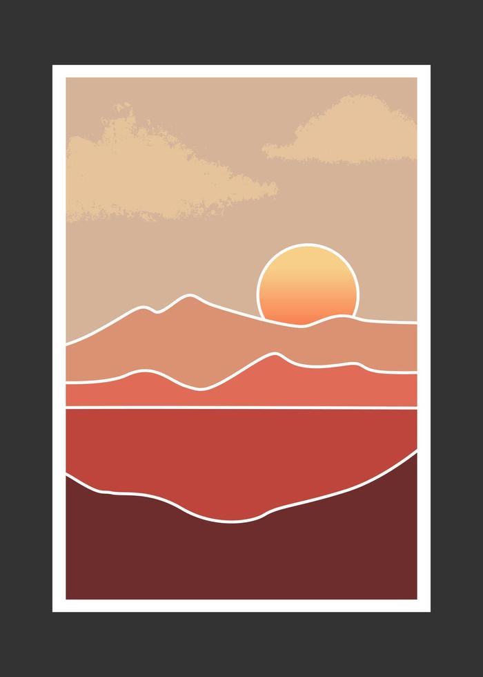 Abstract mountain painting, Abstract background, Premium Vector