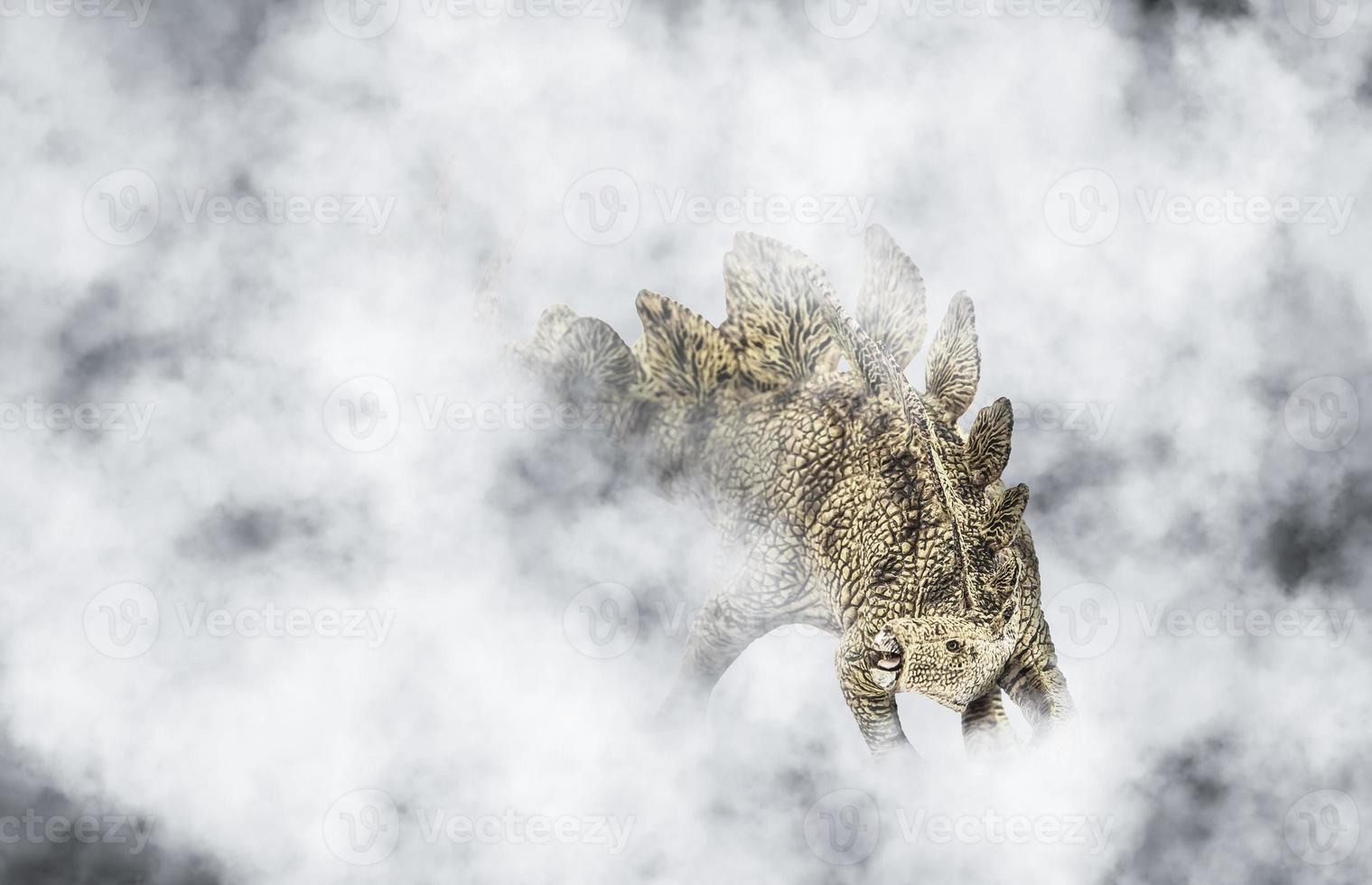 Stegosaurus , dinosaur on smoke background photo