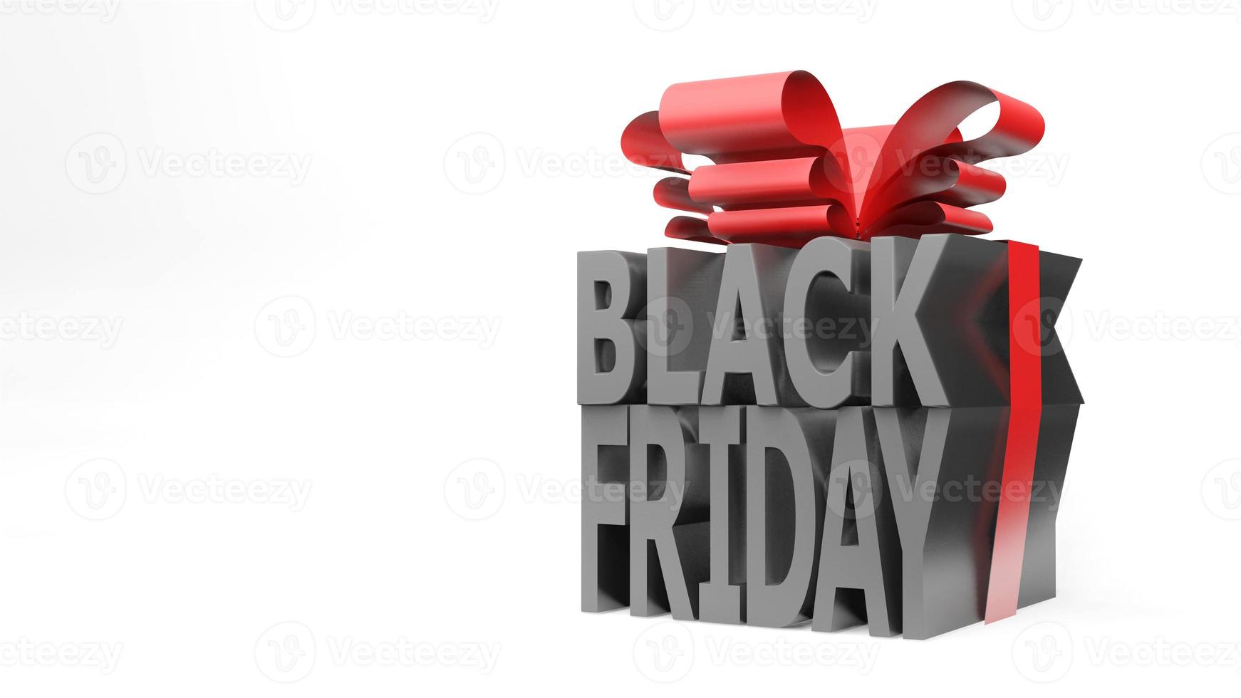Black friday gift box style 3D render on white background photo