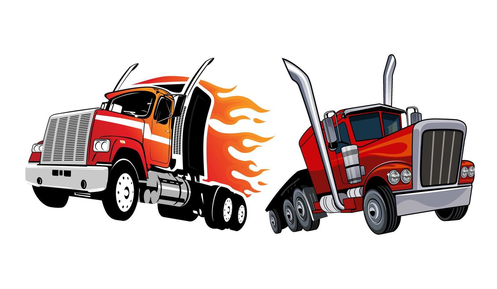 Set of truck design inspiration, Design element for logo, poster, card, banner, emblem, t shirt. Vector illustration