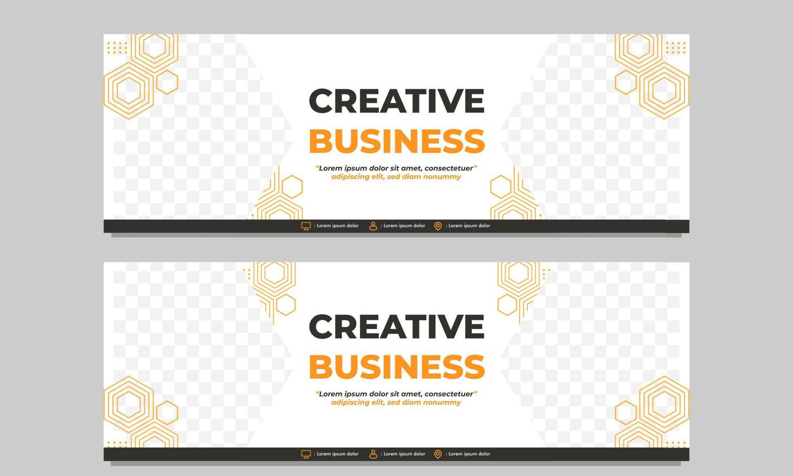 creative business horizontal banner template vector