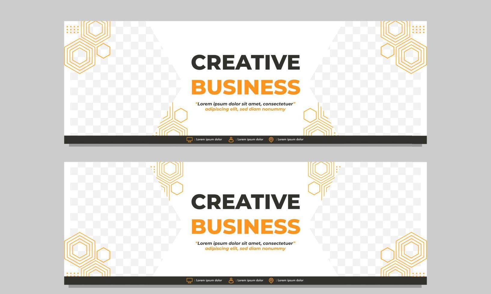 plantilla de banner horizontal de negocios creativos vector