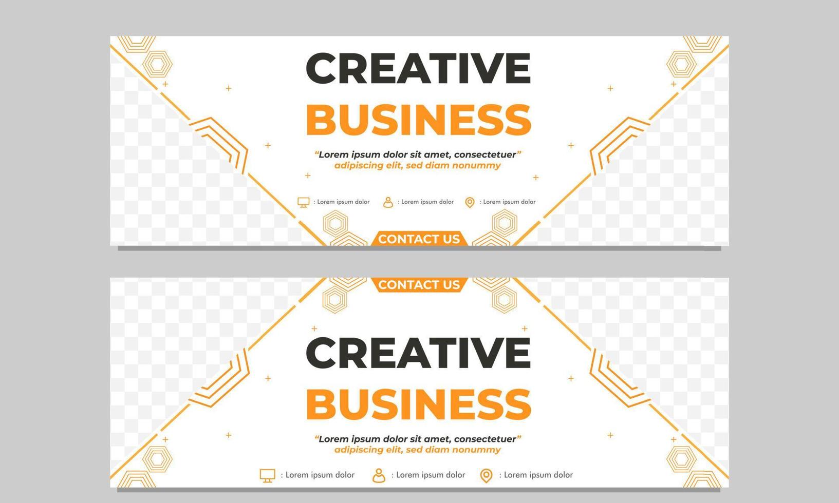 creative business horizontal banner template vector