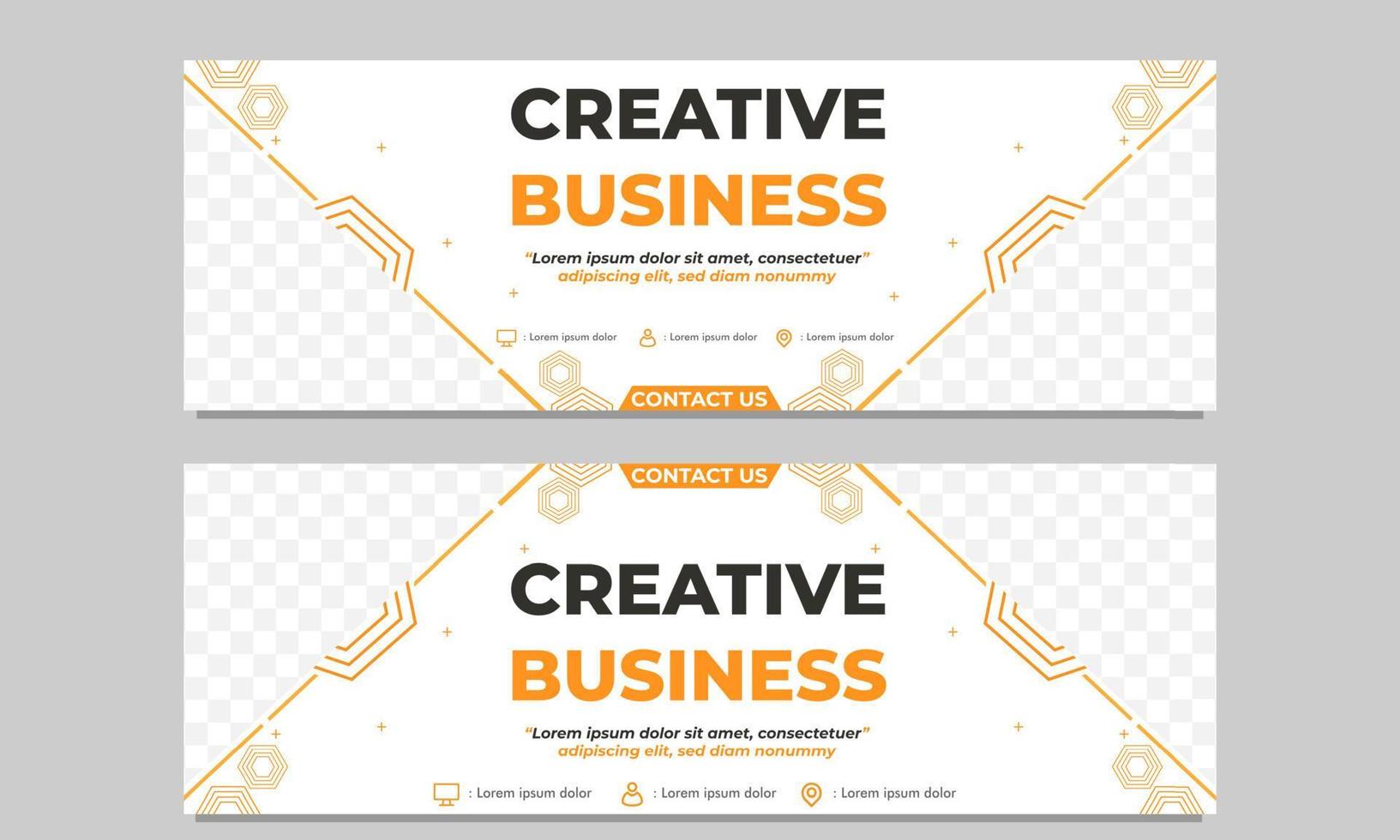 plantilla de banner horizontal de negocios creativos vector