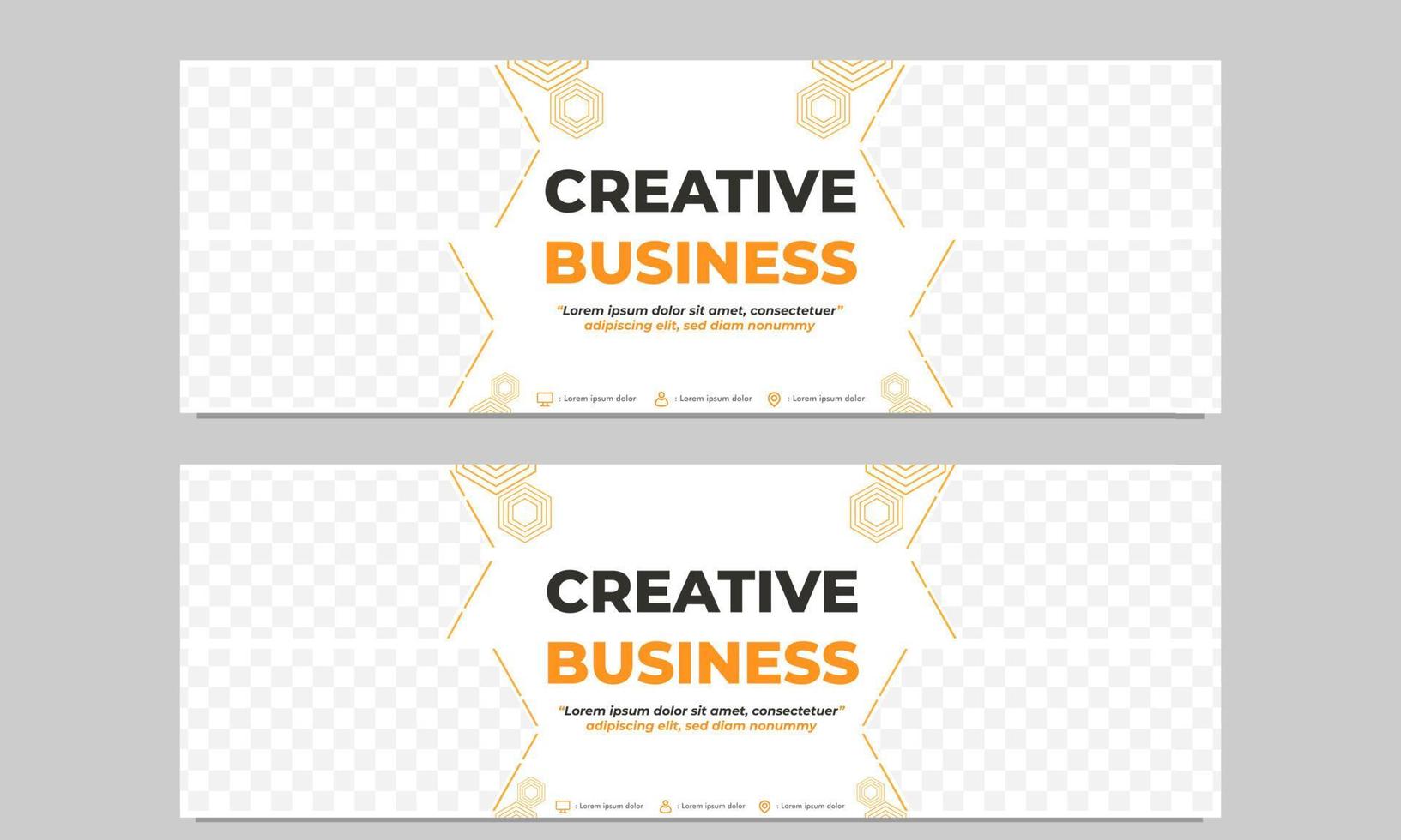 plantilla de banner horizontal de negocios creativos vector