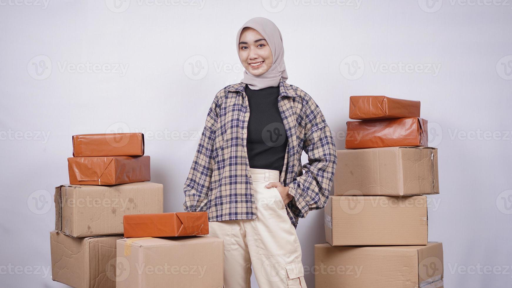 young asian woman working photo