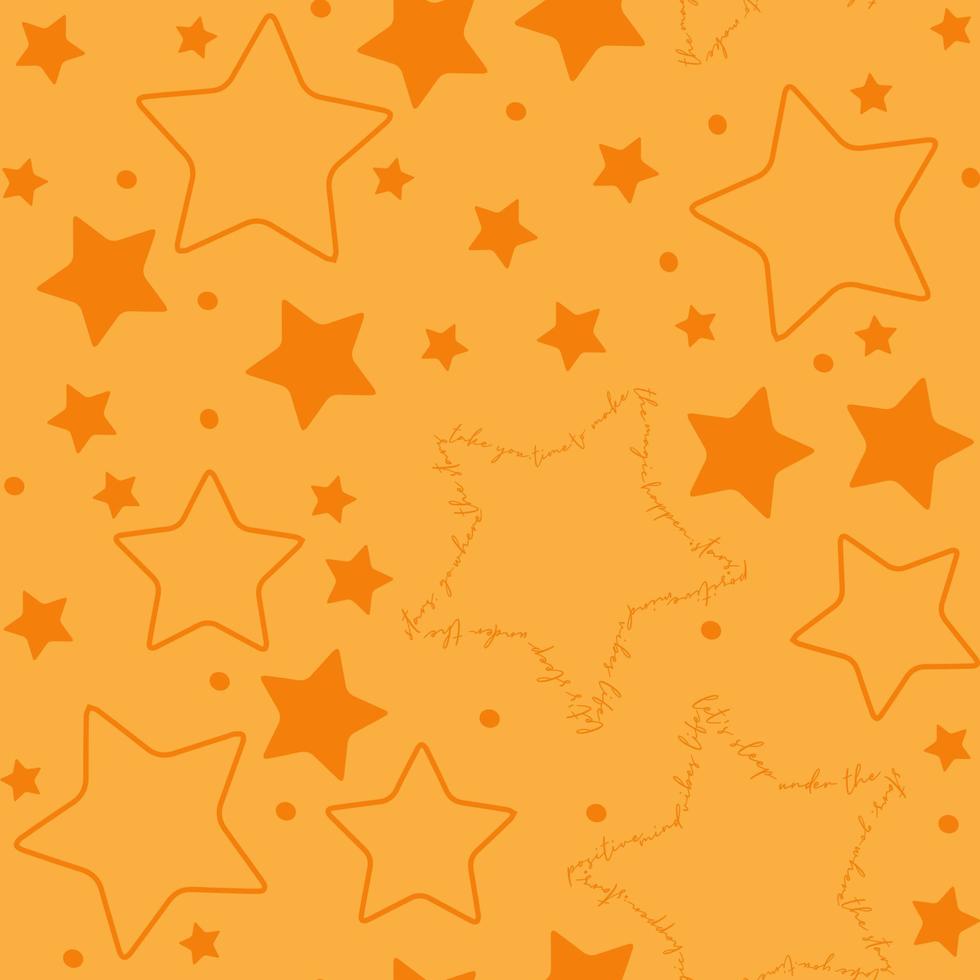 Stars Seamless vector pattern isolated on yellow background.