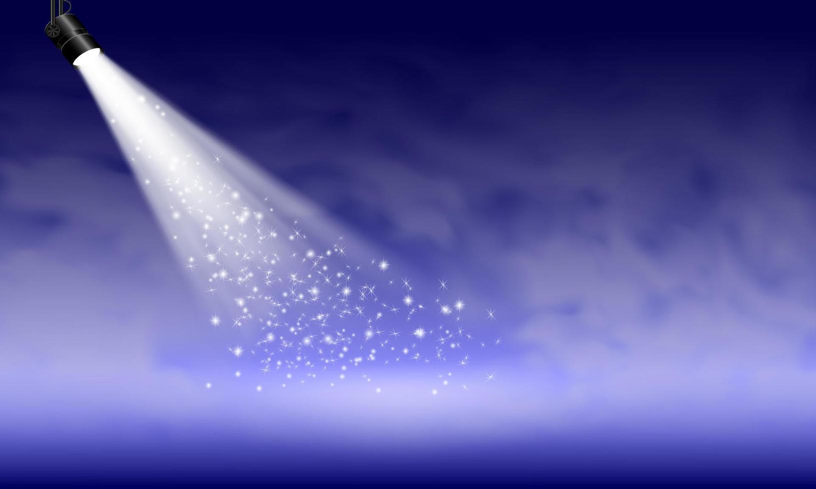 Spotlight with bright white light vector