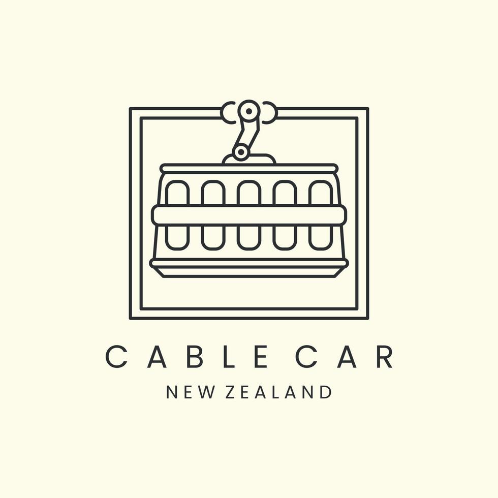 teleférico con emblema y diseño de plantilla de icono de logotipo de estilo de arte de línea. góndola, portland, ilustración vectorial vector