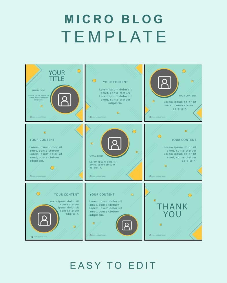 social media post template with soft blue vector