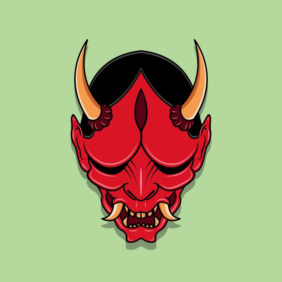 máscara de diablo japonés oni, ilustración vectorial eps.10 vector