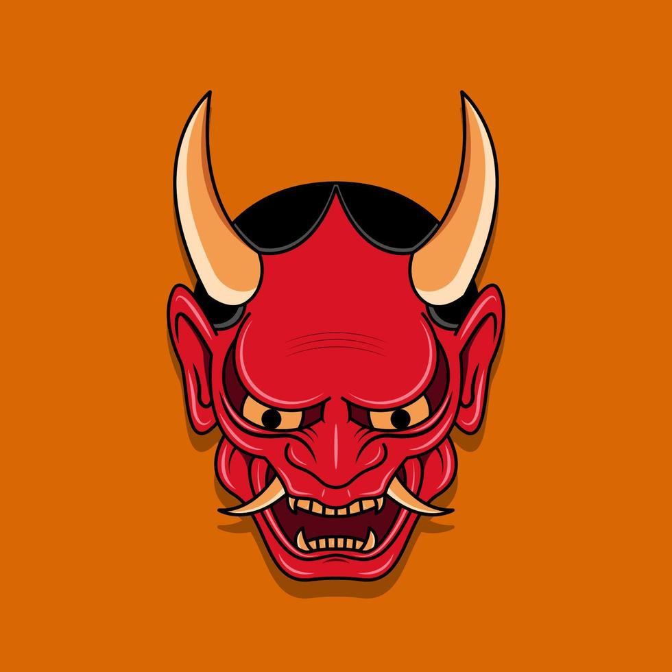 máscara de diablo japonés oni, ilustración vectorial eps.10 vector