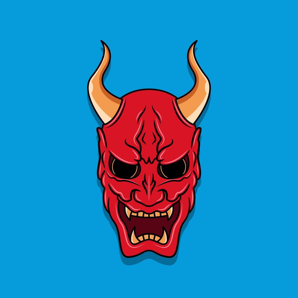 máscara de diablo japonés oni, ilustración vectorial eps.10 vector