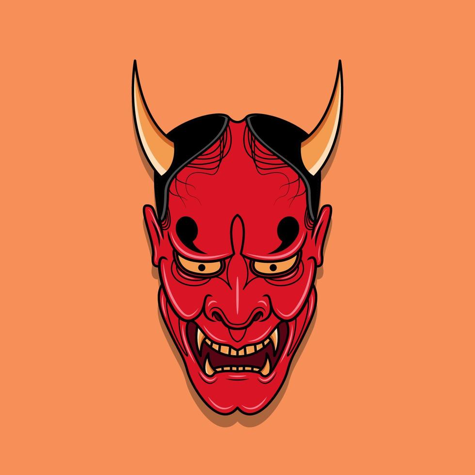 Oni japanese devil mask, Vector illustration eps.10