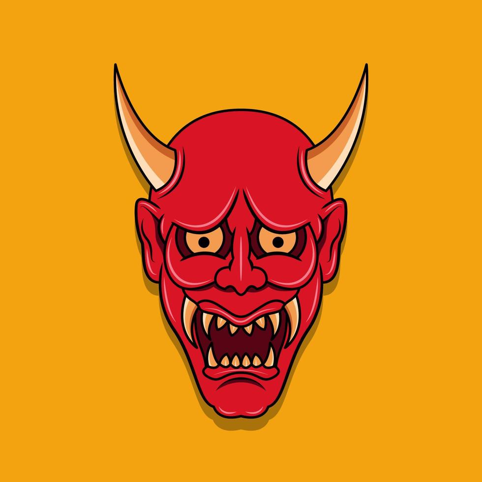 Oni japanese devil mask, Vector illustration eps.10