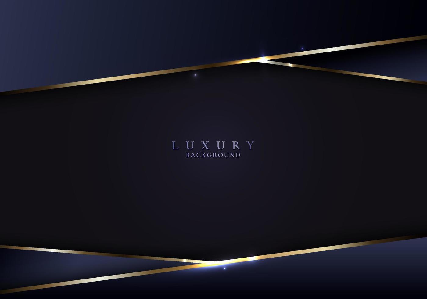 Abstract 3D modern template luxury style blue stripes with golden lines vector