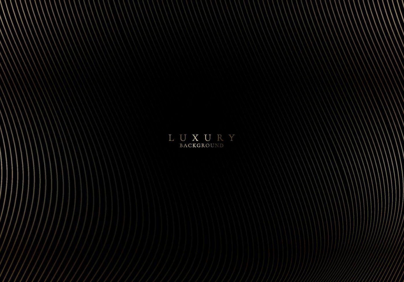 Abstract elegant golden wave lines pattern on black background luxury style vector