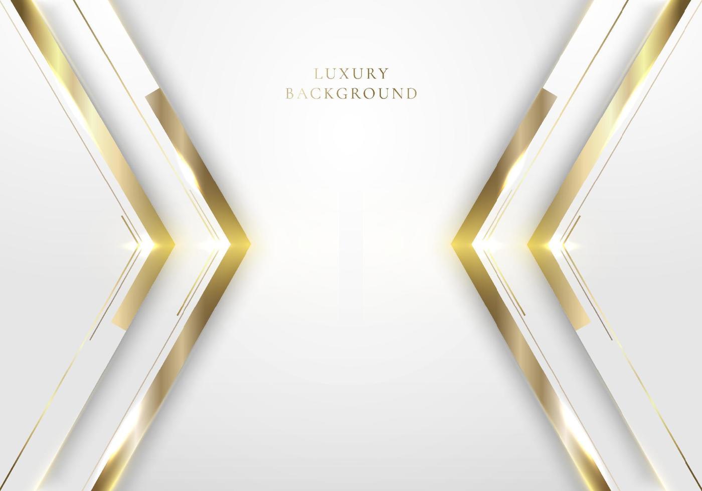 Abstract elegant modern template design 3D white and gold arrow with