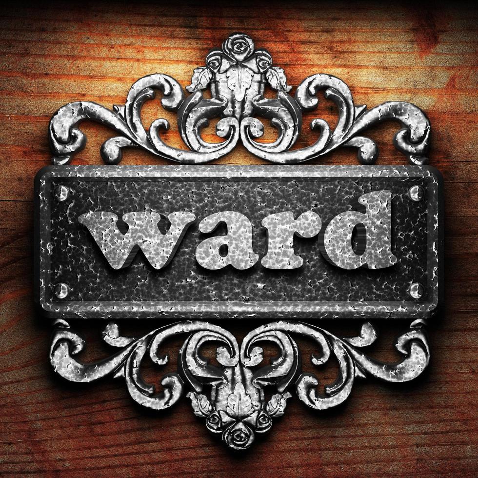 ward word of iron on wooden background photo