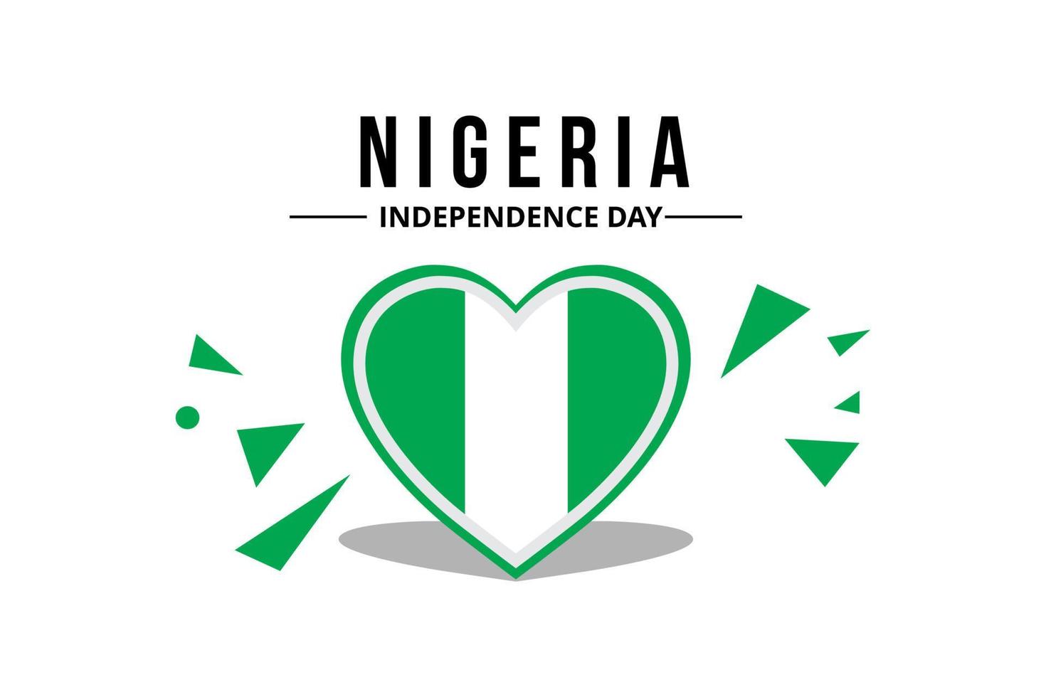 Nigeria flag in the middle of a heart ornament with original color vector