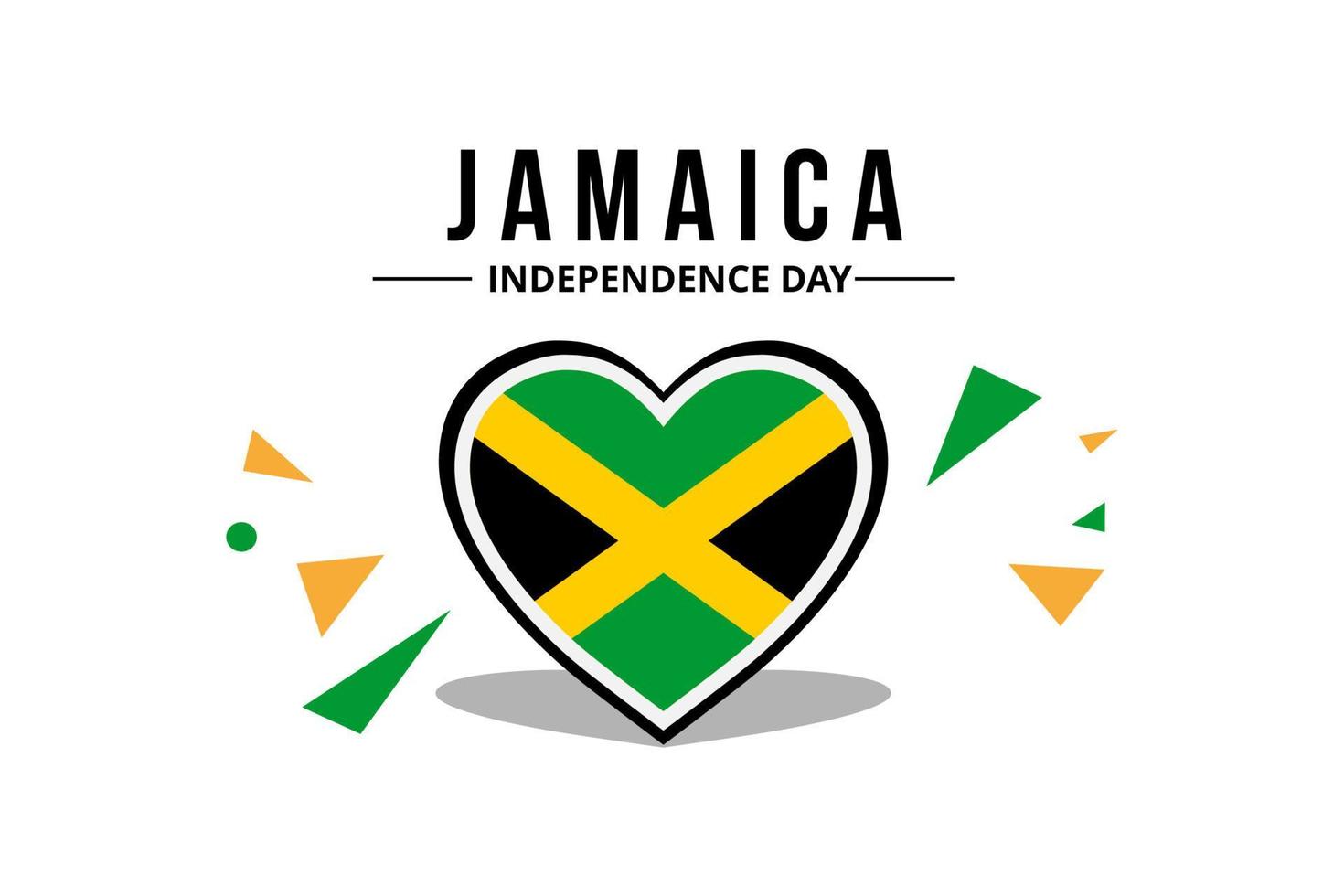 vector de bandera jamaica con colores oficiales, en el adorno de amor