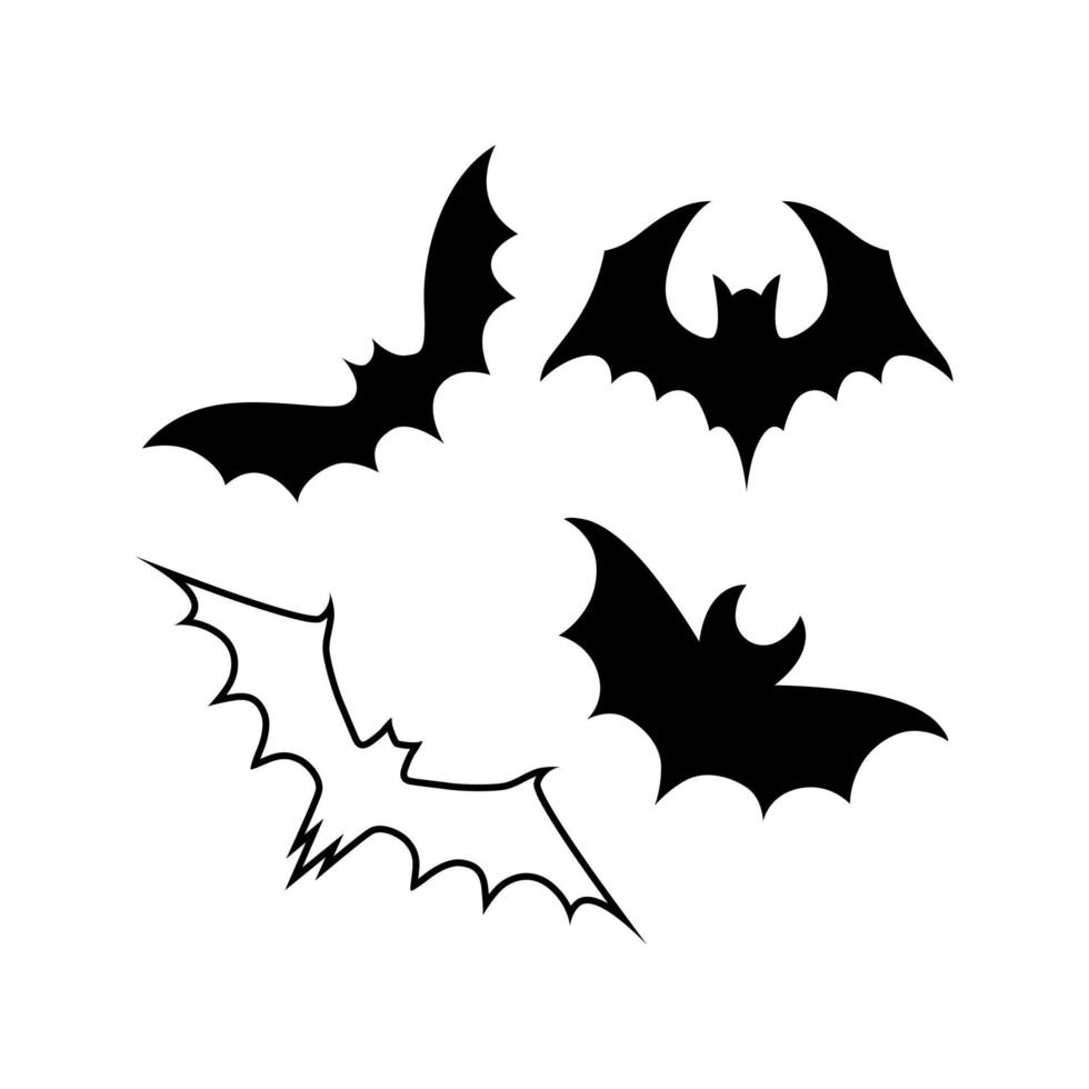 bat silhouette vector collection set