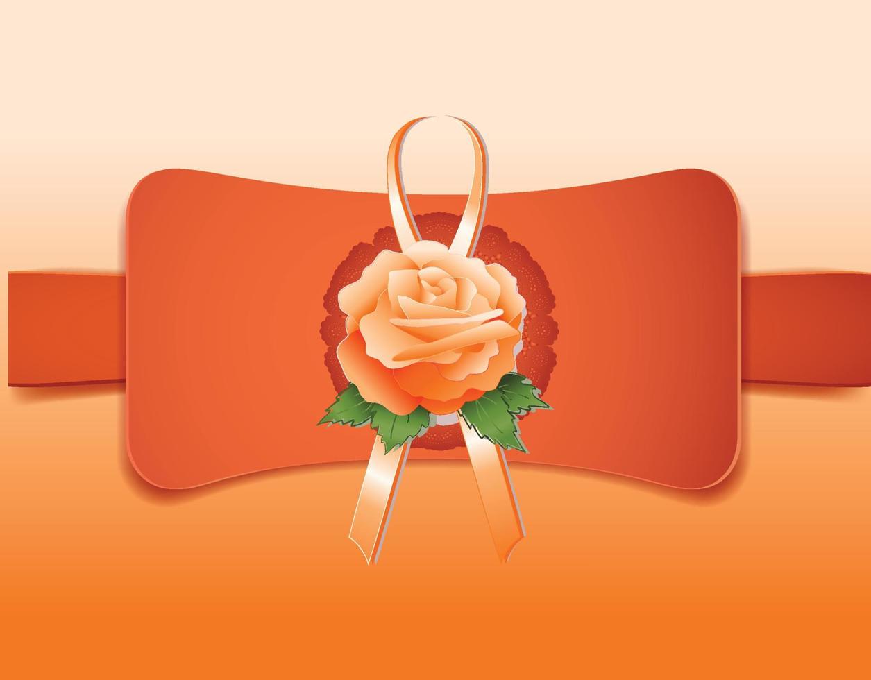 Orange rose with orange frame vector