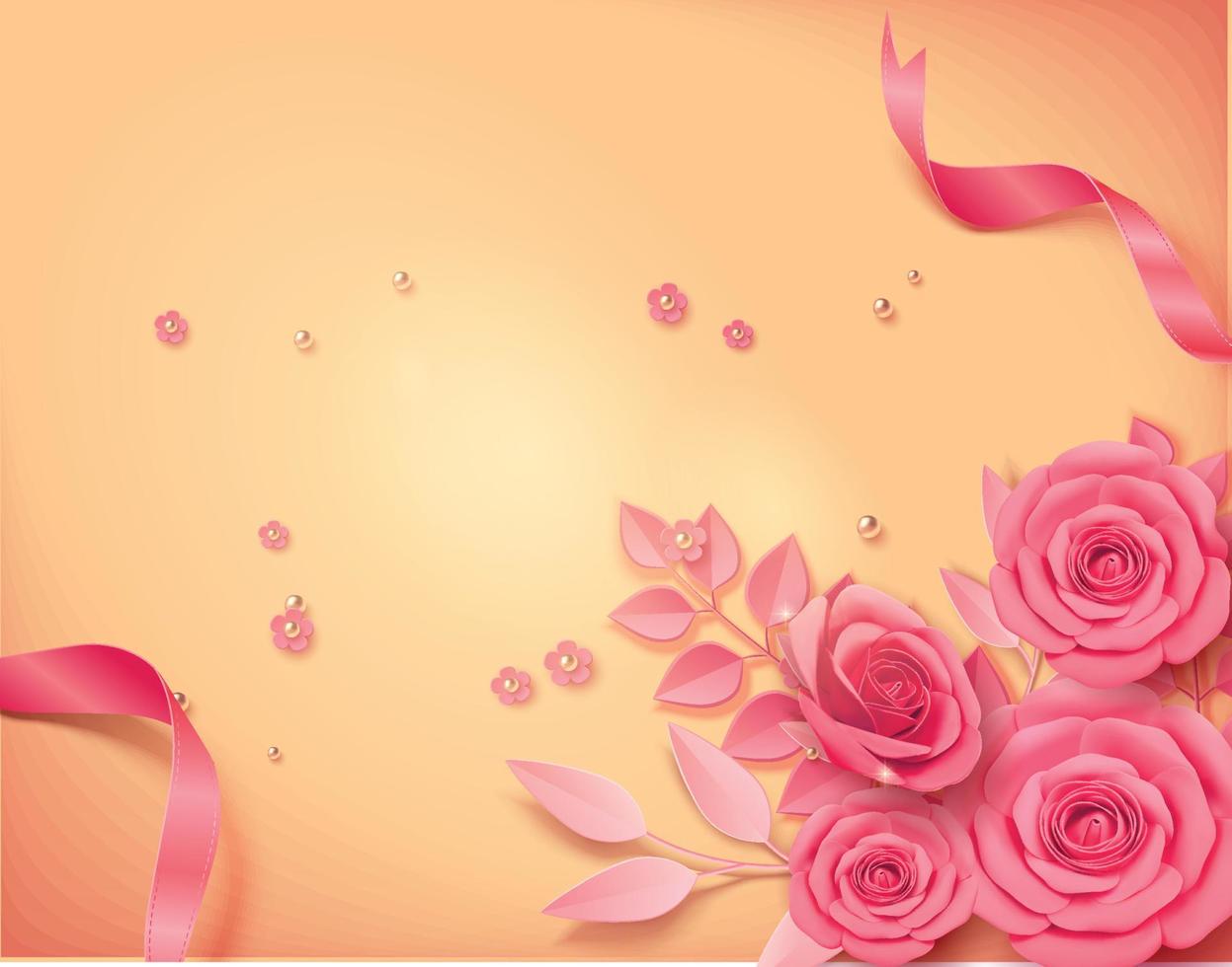Colors rose flower 3d illustrations vector