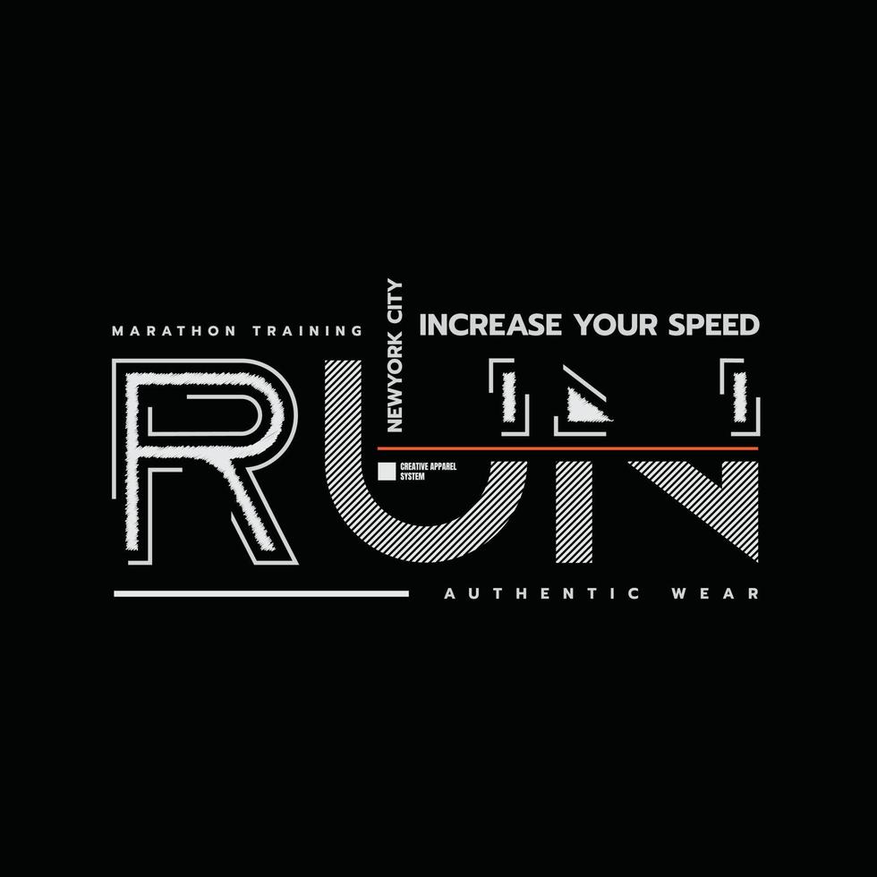 Run t-shirt and apparel design vector