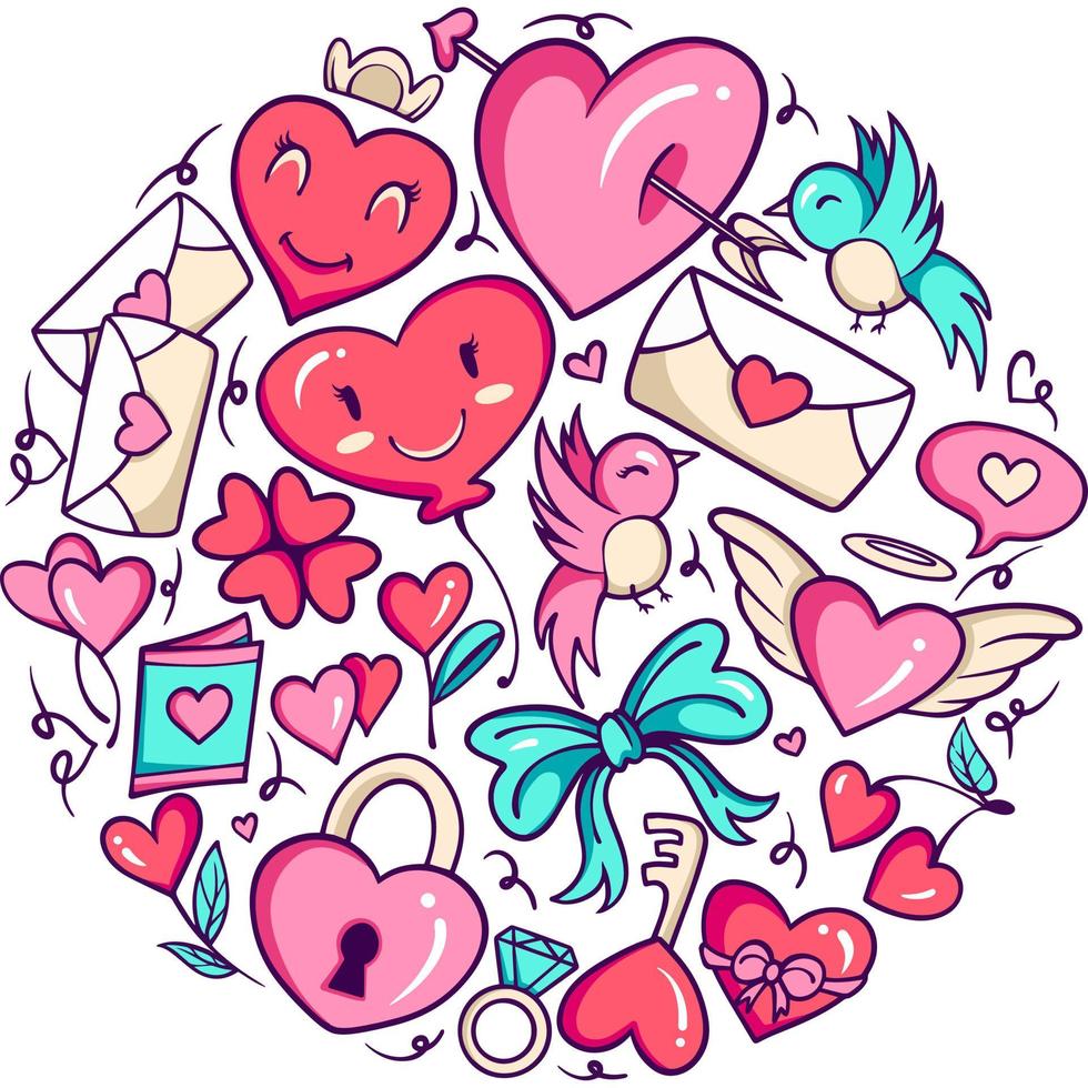 Love Valentine Doodle Pack vector