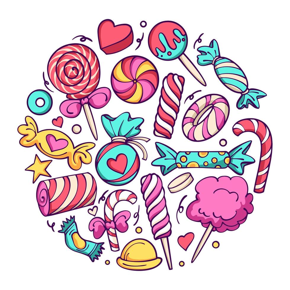 Sweet Candy Doodle Pack vector