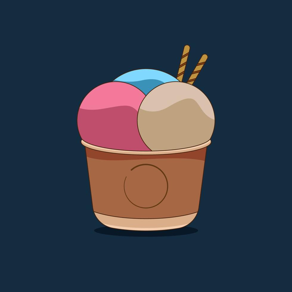 ilustración vectorial de helado vector