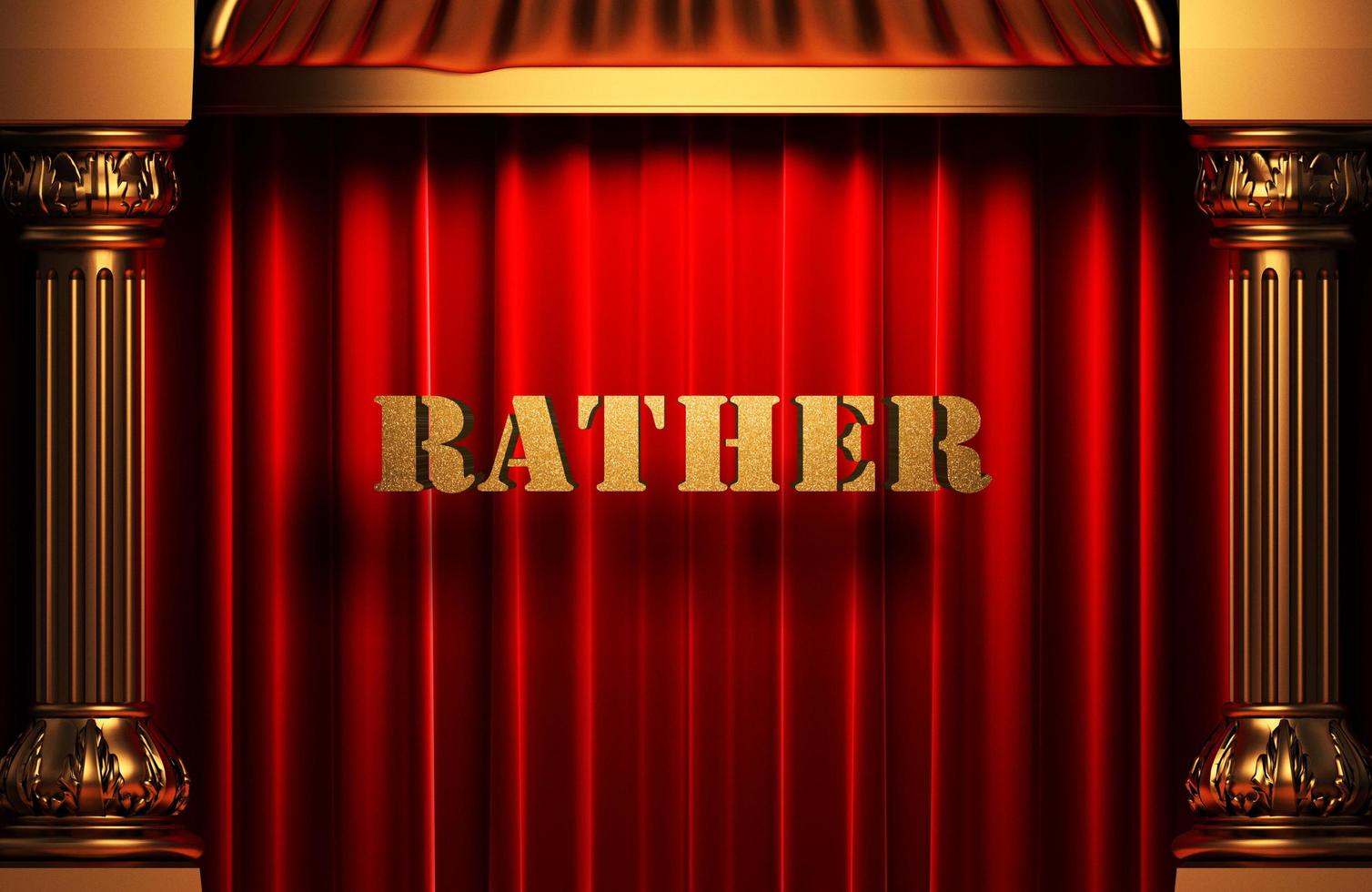 rather golden word on red curtain photo