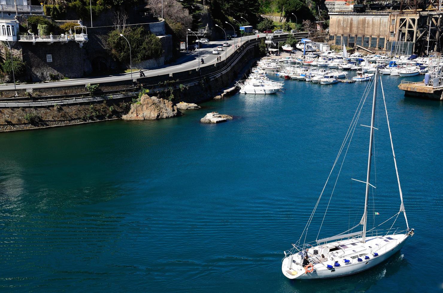 sailboat in the port of Savona photo