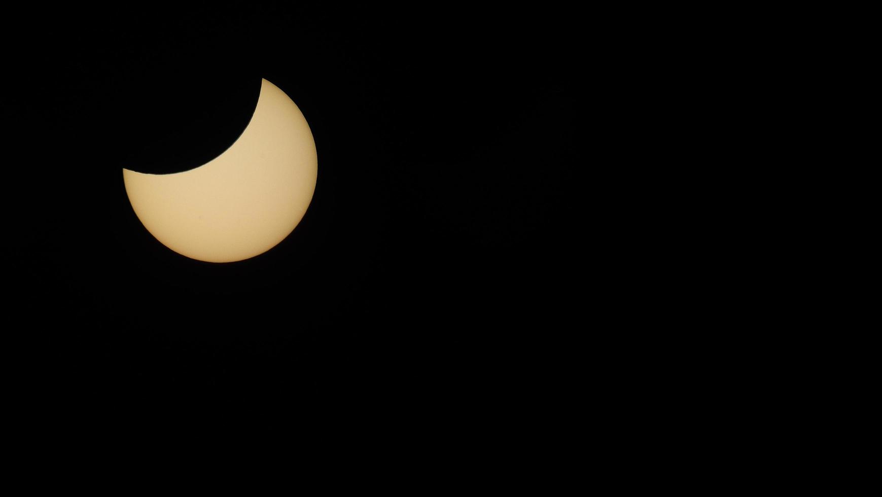 partial solar eclipse panorama photo