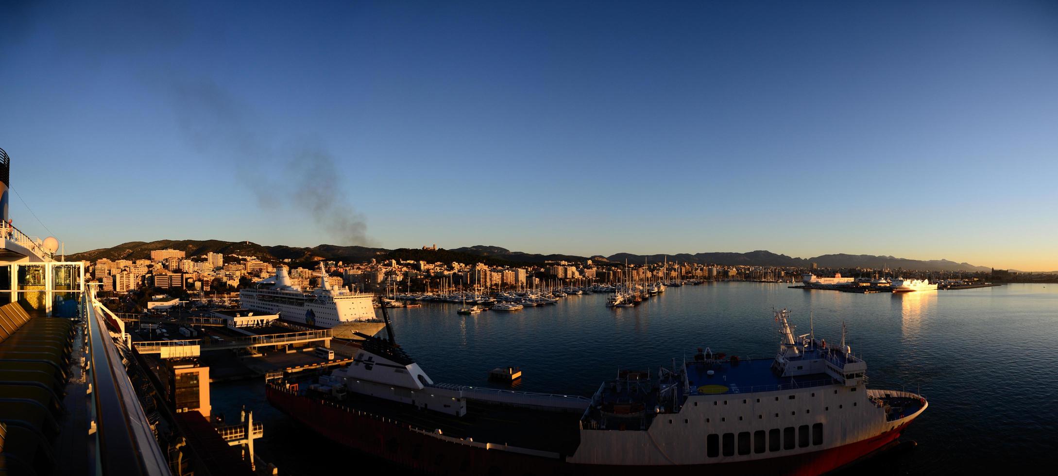 port of barcelona panoramic view photo