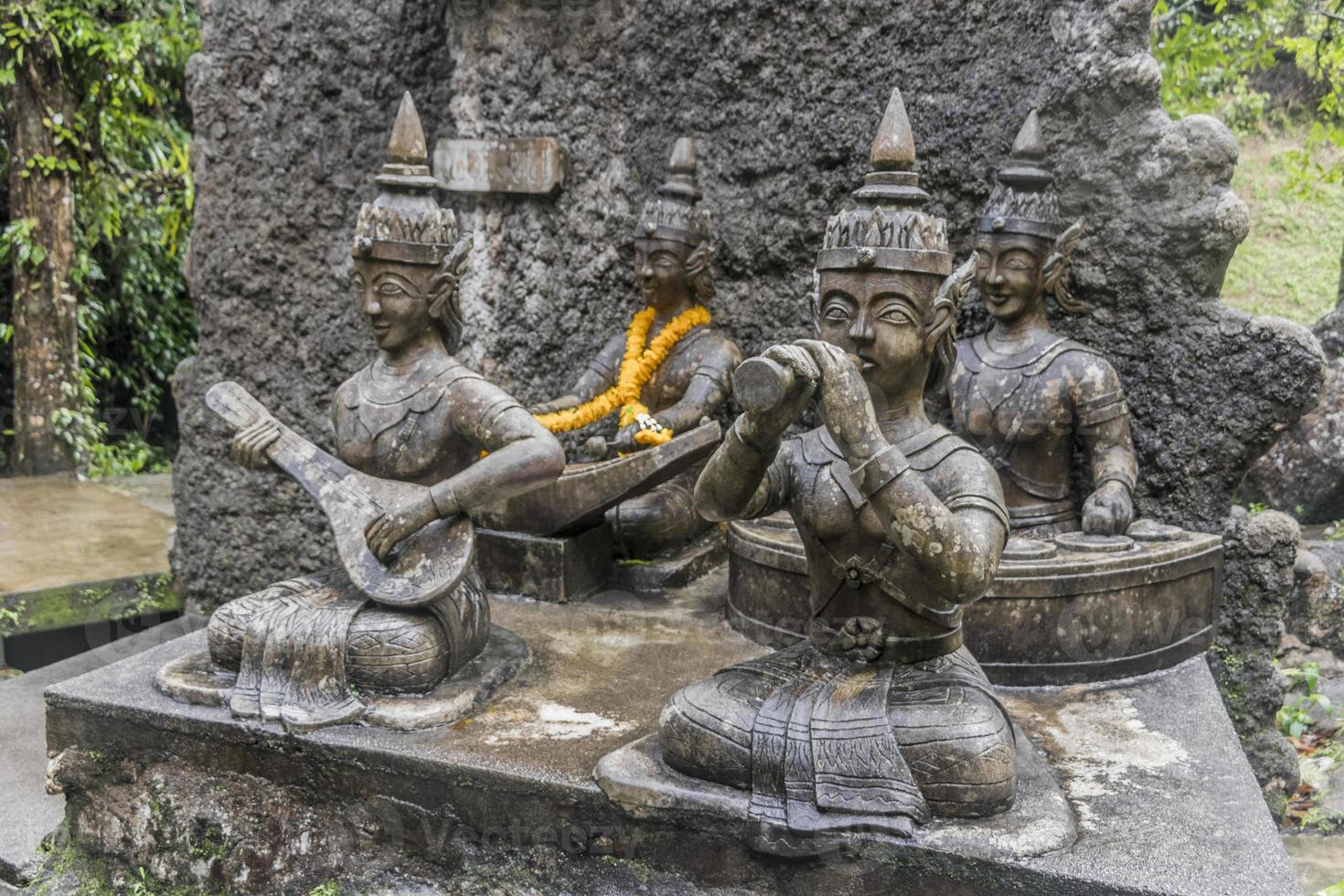 Buddha statues, Tar Nim Waterfall Secret Magic Garden Koh Samui. photo