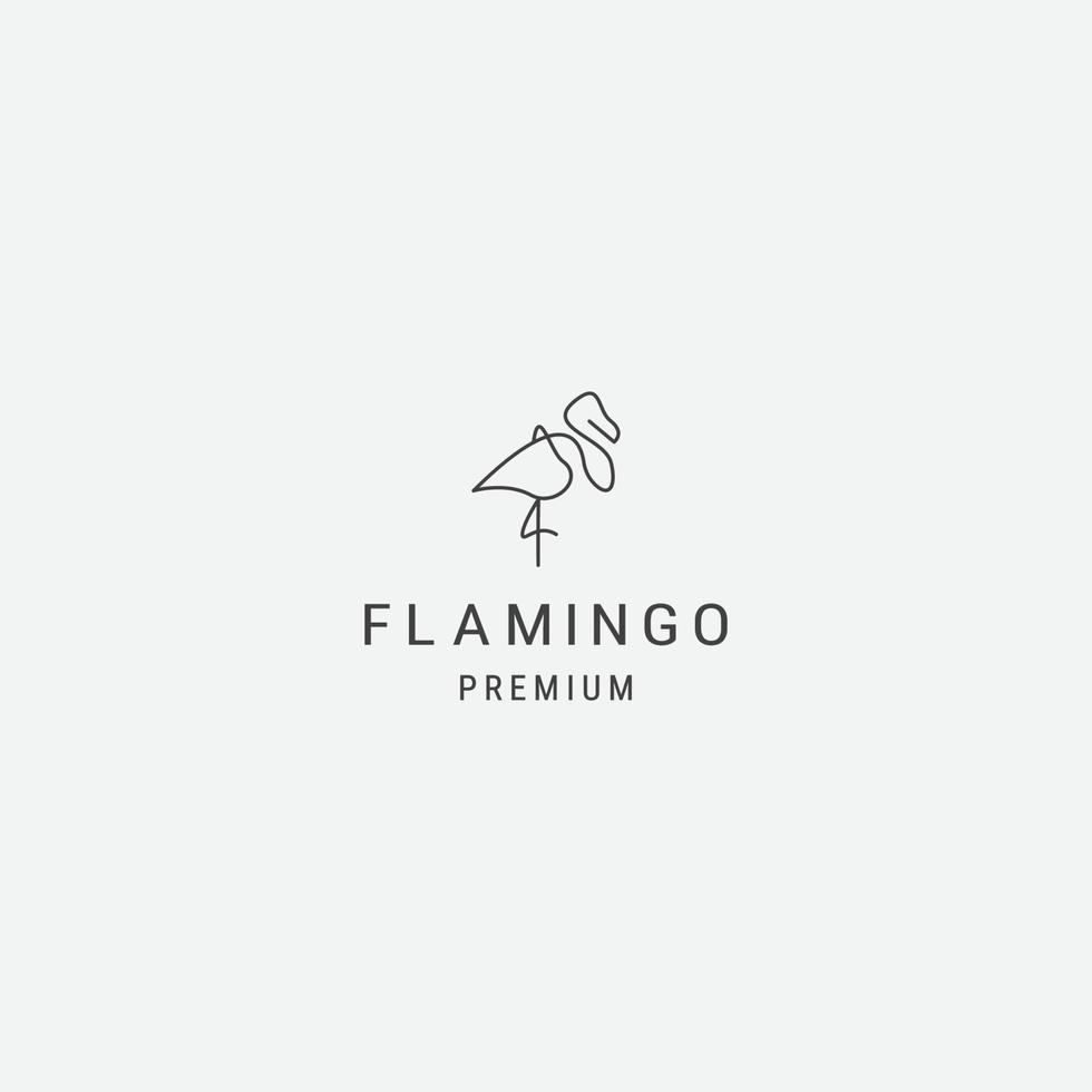 Flamingo line logo icon design template vector