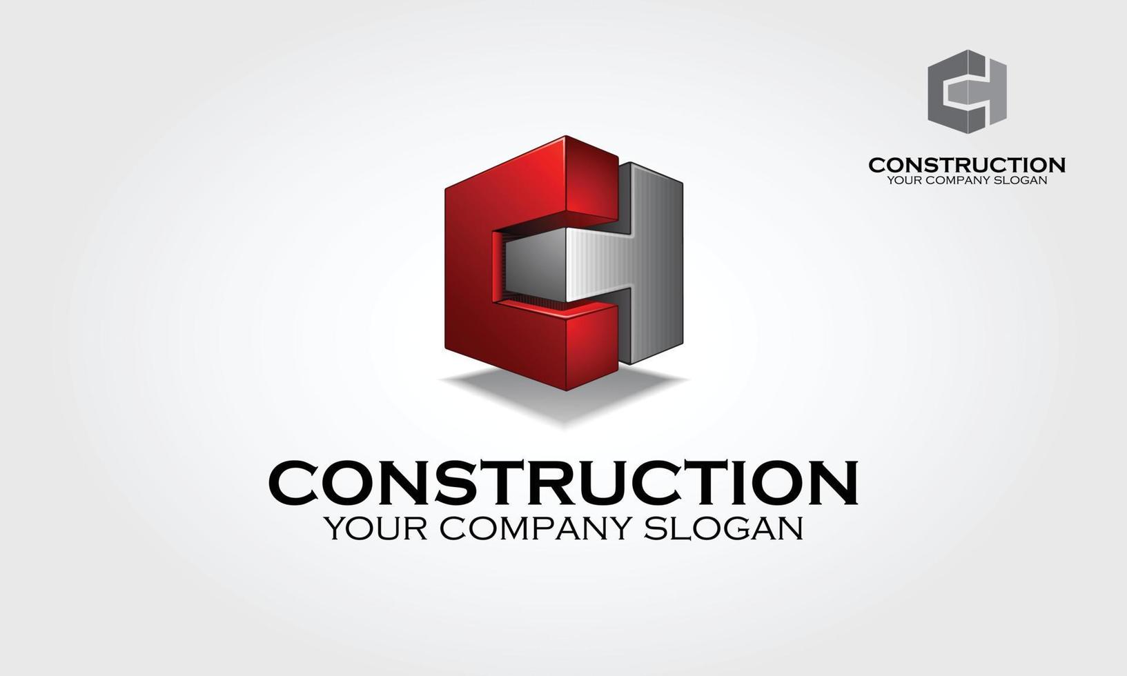 ilustración del logotipo del vector de construcción. una excelente plantilla de logotipo muy adecuada para empresas de arquitectura, ingeniería y diseño de interiores.