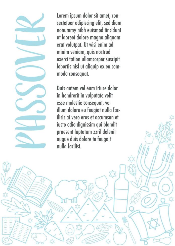 tarjeta de felicitación del día de pesach feliz pascua vector